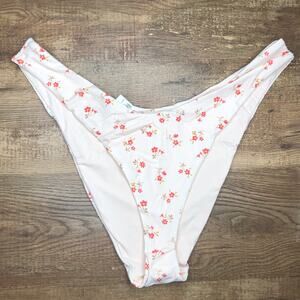 Aerie Cheekier Bikini Bottom Size XXL Floral Pink High Cut Beach Summer NWT